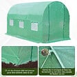 OUTSUNNY - Serre de jardin tunnel 7m² 3,5L x 2l x 2H m châssis tubulaire acier galvanisé renforcé 6 fenêtres 1 portes vert - vignette