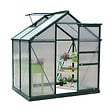 OUTSUNNY - Serre de jardin aluminium polycarbonate 2,51 m² dim. 1,9L x 1,32l x 2,01H m lucarne, porte coulissante + fondation incluse alu. vert polycarbonate transparent - vignette