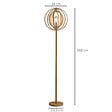 HOMCOM - Lampadaire sur Pied Circulaire 40 W Max. Abat-Jour bois naturel clair dim. Ø 38 x 160 cm - vignette