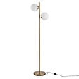 HOMCOM - Lampadaire design néo-rétro 2 boules max. 40 W métal doré - vignette