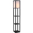 HOMCOM - Lampadaire étagère lampe étagère 26L x 26l x 160H cm 3 étagères 4 niveaux MDF noir - vignette