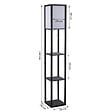 HOMCOM - Lampadaire étagère lampe étagère 26L x 26l x 160H cm 3 étagères 4 niveaux MDF noir - vignette