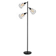 HOMCOM - Lampadaire design industriel 3 ampoules max. 40 W abat-jour cage métal noir - vignette