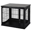 PAWHUT - Cage pour chien animaux cage en bois MDF classe E1 3 portes verrouillables max. 30 Kg dim. 81L x 58l x 66H cm noir - vignette