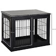 PAWHUT - Cage pour chien animaux cage en bois MDF classe E1 3 portes verrouillables max. 30 Kg dim. 81L x 58l x 66H cm noir - vignette