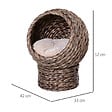 PAWHUT - PawHut Panier chat lit chat cosy grand confort dim. 42L x 33l x 52H cm coloris gris coussin moelleux beige inclus - vignette