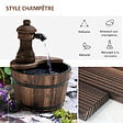 OUTSUNNY - Fontaine de jardin tonneau pompe à eau submersible incluse Ø 27 x 37H cm bois de pin marron - vignette