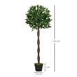 OUTSUNNY - Lauriers artificiels topiaires 1,20H m - lot de 2 lauriers boules artificiels - 741 feuilles réalistes par pied - tronc liane - pot inclus noir vert - vignette