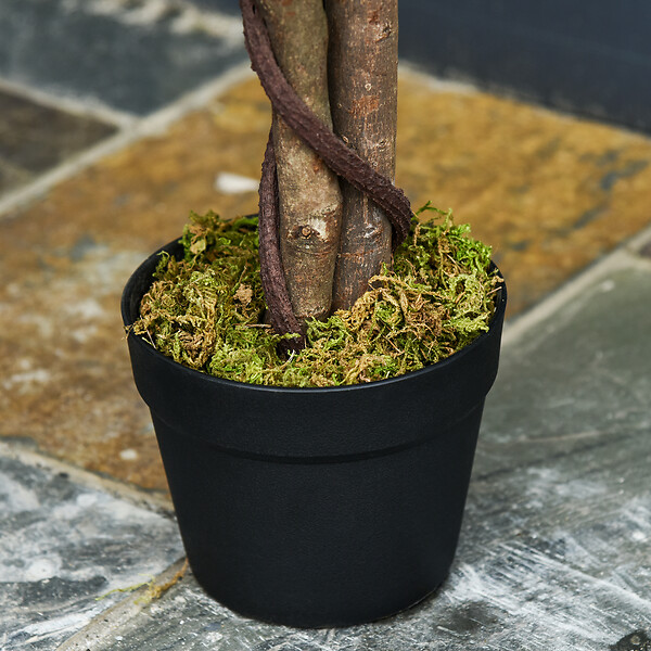 OUTSUNNY - Arbre artificiel plante artificiel ficus hauteur 1,2 m tronc branches liane lichen feuilles grand réalisme pot inclus - large