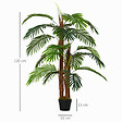 OUTSUNNY - Palmier artificiel hauteur 1,2 m arbre artificiel tronc branches lichen feuilles grand réalisme pot inclus - vignette