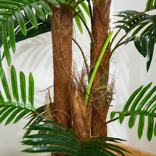 OUTSUNNY - Palmier artificiel hauteur 1,2 m arbre artificiel tronc branches lichen feuilles grand réalisme pot inclus - large
