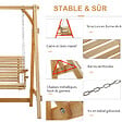 OUTSUNNY - Balancelle de jardin 2 places dim. 1,8L x 1,2l x 1,85H m accoudoirs supports verres bois de mélèze pré-huilé - vignette