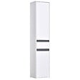 HOMCOM - Meuble colonne rangement salle de bain style contemporain 2 placards 3 étagères et tiroir coulissant panneaux particules blanc - vignette
