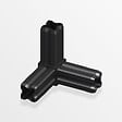 ALFER - Connecteur-équerre 90° 3 embouts plastique noir 23.5mm - vignette
