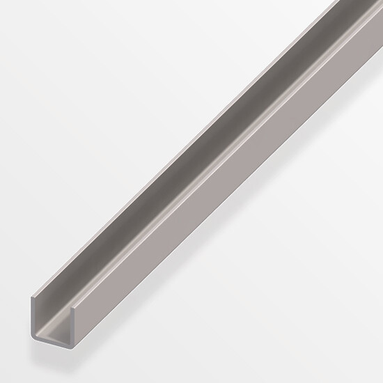 ALFER - U profilé à froid 16x16x16mm acier gris 1m - large