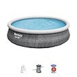 BESTWAY - Piscine autoportante Fast set - Rotin - Gris - 457x107cm - vignette
