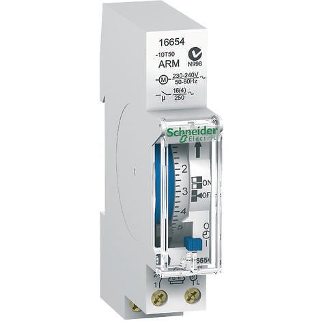 SCHNEIDER ELECTRIC - Interrupteur horaire journalier 24h - Blanc - 1 canal - large