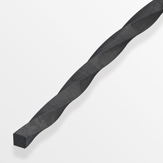 ALFER - Carré plein torsadé 12X12mm acier gris 1m - large