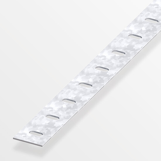 ALFER - Plat perforé 35.5mm acier zingué 1m - large