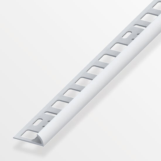 ALFER - Arrêt carrelage arrondi PVC gris 10x2.5mm - large