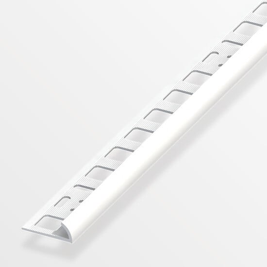 ALFER - Arrêt carrelage arrondi PVC blanc 8x2.5mm - large