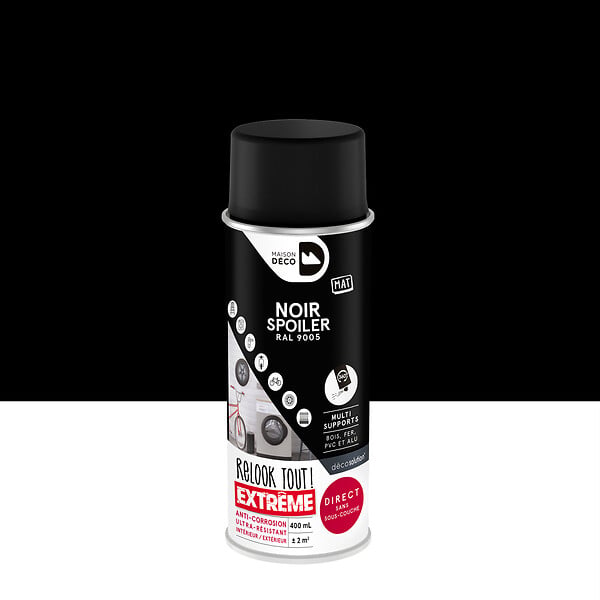 MAISON DECO - Bombe de peinture - Noir mat - Relook Tout Extrême - 400ml - large
