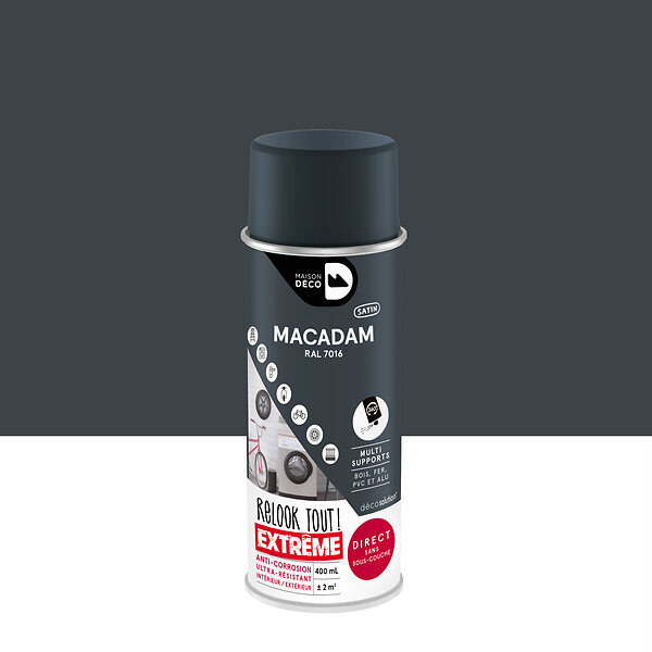 MAISON DECO - Bombe de peinture multi-supports macadam satin - 400ml - large