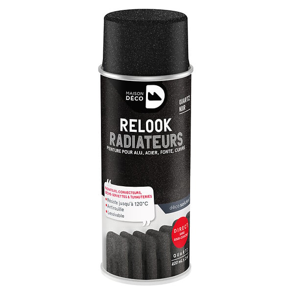 MAISON DECO - Peinture aerosol radiateur sat 400ml quartz noir - maison deco - large