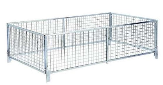 TRIGANO - Réhausse grillagée acier pour remorque 150x105x40cm - large