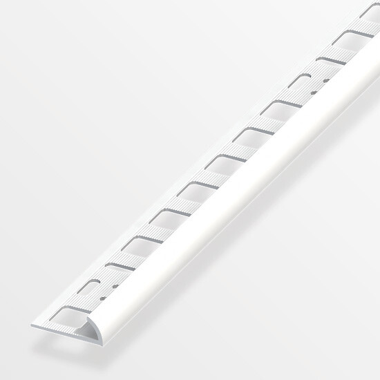 ALFER - Arrêt carrelage arrondi PVC blanc 10x2.5mm - large