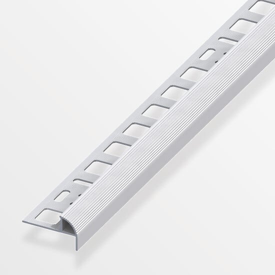 ALFER - Profilé nez de marche en aluminium anodisé argent 10x2.5mm - large