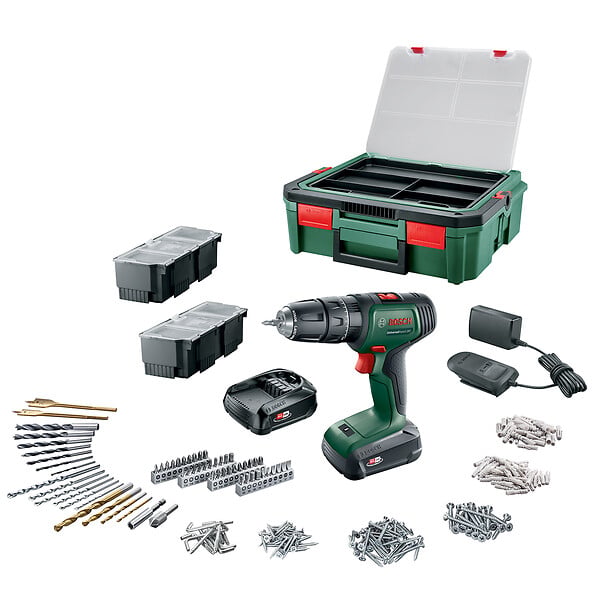 BOSCH - Perceuse à percussion sans-fil 18V - 241 accessoires - 34 Nm - large