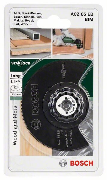 BOSCH - Lame segment BIM Starlock 85mm - Bois et métal - Curved-Tec - large