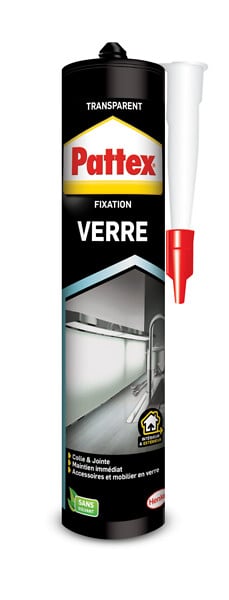 PATTEX - Colle fixation Verre & Miroir - Cartouche - 300g - large