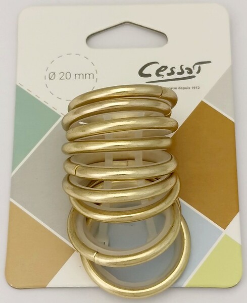 CESSOT - 10 anneaux pour tringle - Laiton mat - Diam.30mm - large