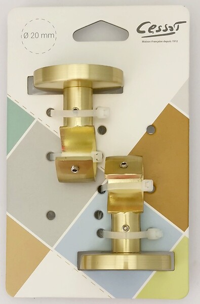CESSOT - 2 supports ouverts, diamètre 20mm, décor laiton mat. - large