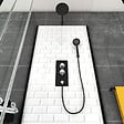 AURLANE - Cabine de douche carrée 80x80x230cm à motif carreaux de métro - UNDERGROUND SQUARE 80 - vignette