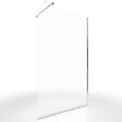 AURLANE - Paroi de Douche 120x200cm Verre Transparent - Barre de Fixation Extensible et Profil Chrome - vignette