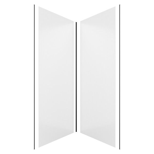 AURLANE - Pack de 2 Panneaux Muraux Aluminium BLANC 90+90x210 cm avec Profilés NOIR MAT - WALL'IT - large