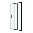 AURLANE - Porte de douche pivotante type industriel - 80x200cm - PROFILE NOIR MAT - verre 6mm - vignette