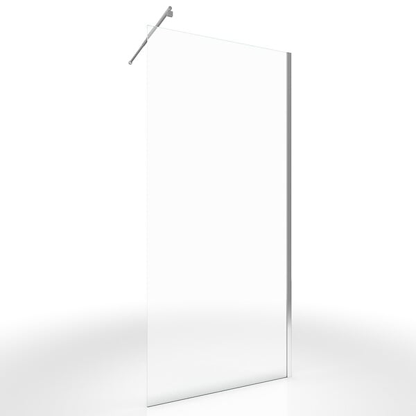 AURLANE - Paroi de Douche 90x200cm Verre Transparent - Barre de Fixation Extensible et Profil Chrome - large