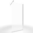 AURLANE - Paroi de Douche 90x200cm Verre Transparent - Barre de Fixation Extensible et Profil Chrome - vignette