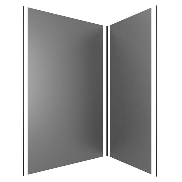 AURLANE - LOT de 2 Panneaux Muraux Aluminium GRIS 90+120x210 cm avec Profilés NOIR MAT - WALL'IT - large