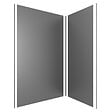 AURLANE - LOT de 2 Panneaux Muraux Aluminium GRIS 90+120x210 cm avec Profilés NOIR MAT - WALL'IT - vignette