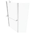 AURLANE - PARE BAIGNOIRE AVEC VOLET PIVOTANT 130x105cm PROFILE ALUMINIUM LAQUE BLANC ET VERRE TRANSPARENT - vignette