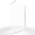 AURLANE - Paroi de Douche 140x200cm Verre Transparent - Barre de Fixation Extensible et Profil Chrome - vignette