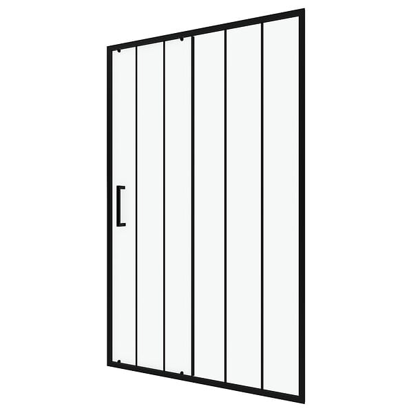 AURLANE - Porte de douche 120x200 cm - Verre sérigraphié - Profilé Noir - CRUSHX - large