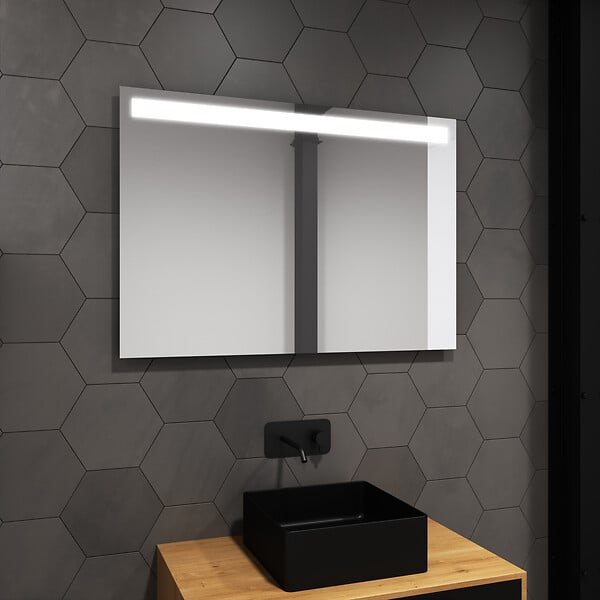 AURLANE - Miroir de salle de bain LED - 80x60cm - large