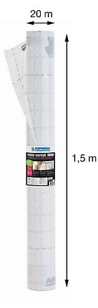 SOPREMA - Rouleau pare-vapeur translucide polyéthylène 20x1.5m - large