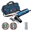 BOSCH - Pack Spécial Meuleuse Gws 7-125 + 2 Disques Diamant + 1 Sac De Transport Bosch Pro 06159975h2 - vignette